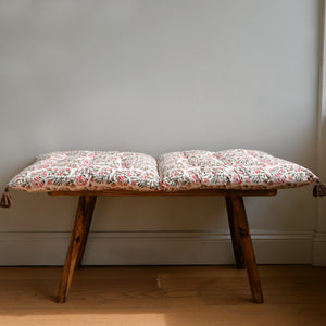 Pink Floral Mattress or Bench Cushion / Marigold Rose