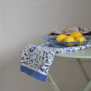 Printed Floral Tea Towels / Indigo