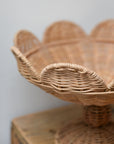 Rattan Scalloped Bowl on Foot / 22cm