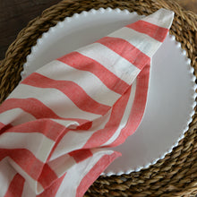 Load image into Gallery viewer, Red and White Stripe Napkins