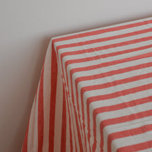 Load image into Gallery viewer, Red and White Stripe Tablecloth / Rimini Coral