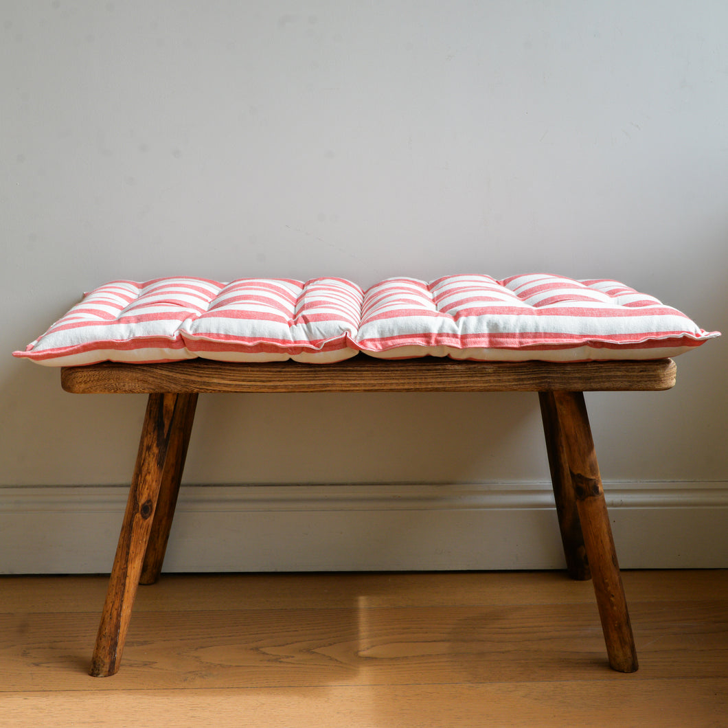 Red Striped Seat Cushion / Rimini Coral