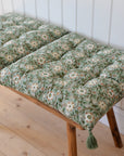 Roja Floral Chair Pad or Bench Cushion / Forest Green