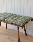 Roja Floral Chair Pad or Bench Cushion / Forest Green