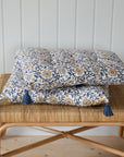 Roja Floral Chair Pad or Bench Cushion / Indigo Blue
