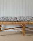 Roja Floral Chair Pad or Bench Cushion / Indigo Blue