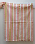 Rose Pink and Yellow Striped Tea Towel