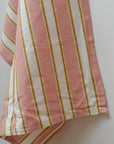 Rose Pink and Yellow Striped Tea Towel