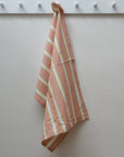 Rose Pink and Yellow Striped Tea Towel