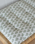 Samira Floral Chair Pad or Bench Cushion / Moss Green