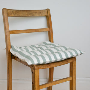 Striped Green Seat Cushion /Rimini Ivy Green