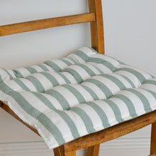 Load image into Gallery viewer, Striped Green Seat Cushion /Rimini Ivy Green