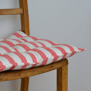 Striped Red Seat Cushion / Rimini Coral