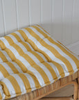 Yellow and White Striped Mattress / 55x155cm