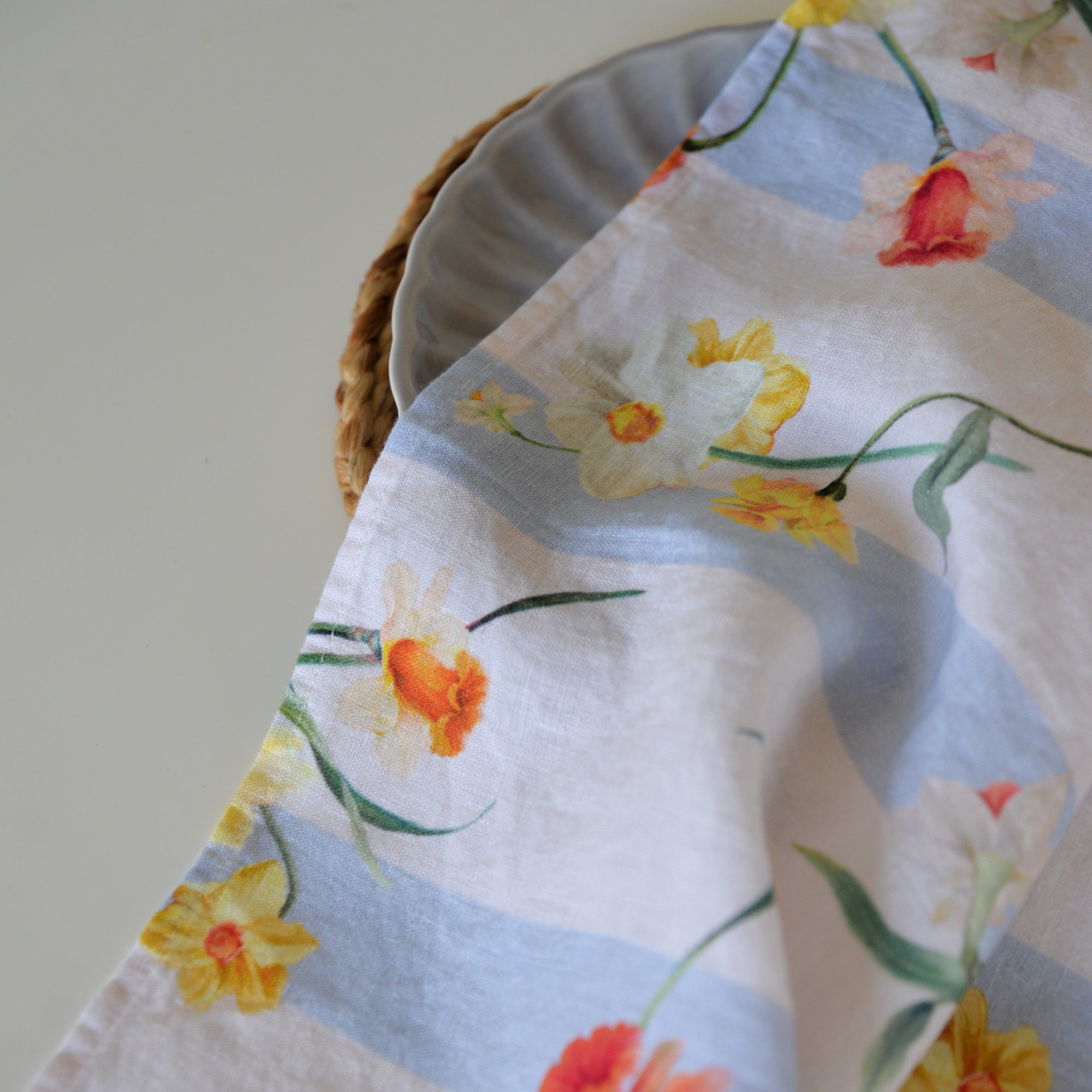 Daffodil Blue Stripe Linen Napkin