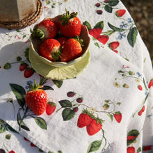 Load image into Gallery viewer, Wild Strawberry Linen Tablecloth
