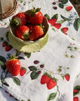 Wild Strawberry Linen Tablecloth