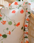 Nasturtium Linen Ruffle Cushion