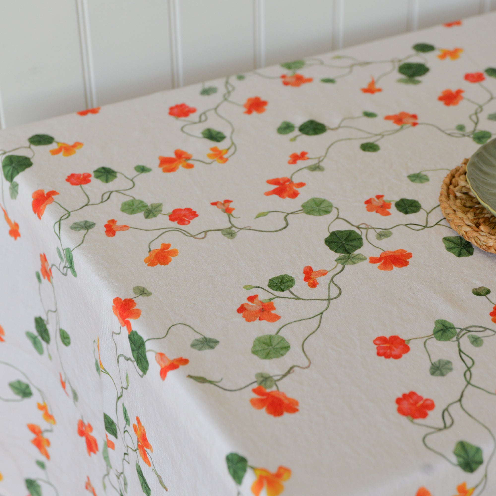 Nasturtium Linen Tablecloth