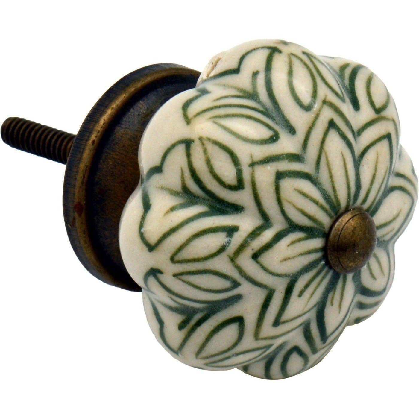 Ceramic Knob / Olive Green