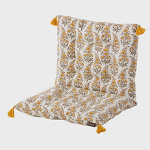 Load image into Gallery viewer, Calla Floral Chair Pad or bench Cushion / Honey Yellow