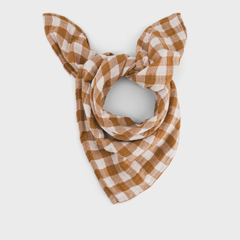 Muslin Swaddle / Caramel Gingham