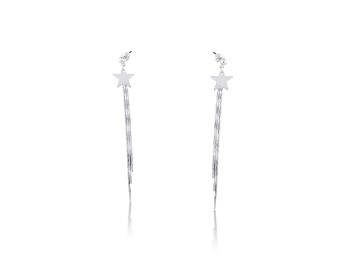 Celena Star Dangle Earrings / Silver or Gold