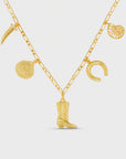 Eclectic Western Charm Necklace / 18K Gold Plated