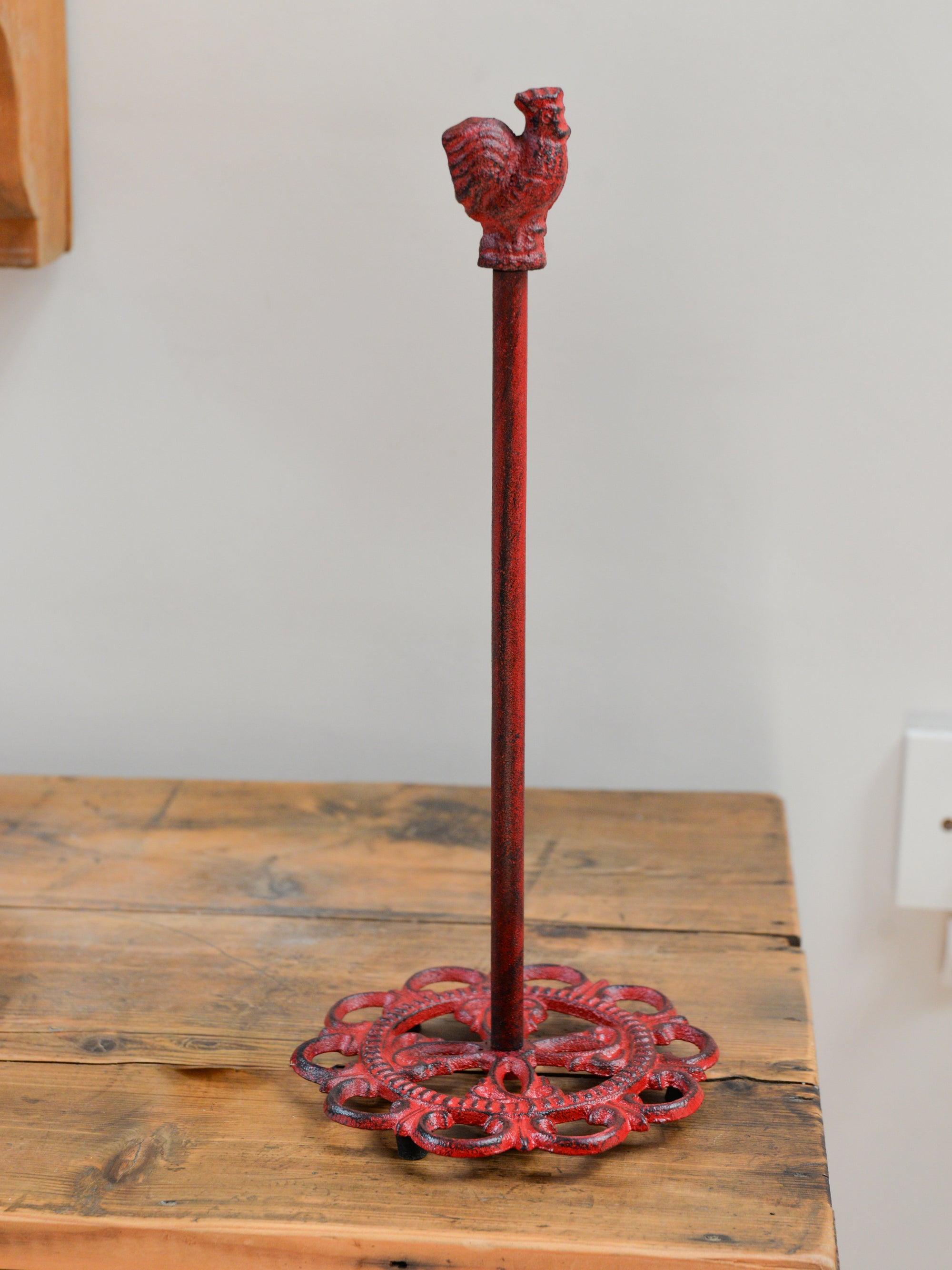Cast Iron Kitchen Roll Holder / Red Hen