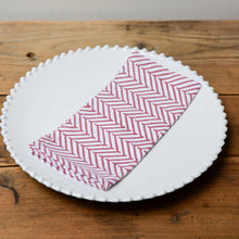 Load image into Gallery viewer, Chevron Print Cotton Napkin / Cherry