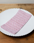 Chevron Print Cotton Napkin / Cherry