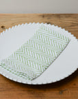 Chevron Print Cotton Napkin / Green