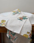 Yellow Flower Print Cotton Napkin