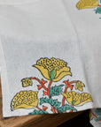 Yellow Flower Print Cotton Napkin