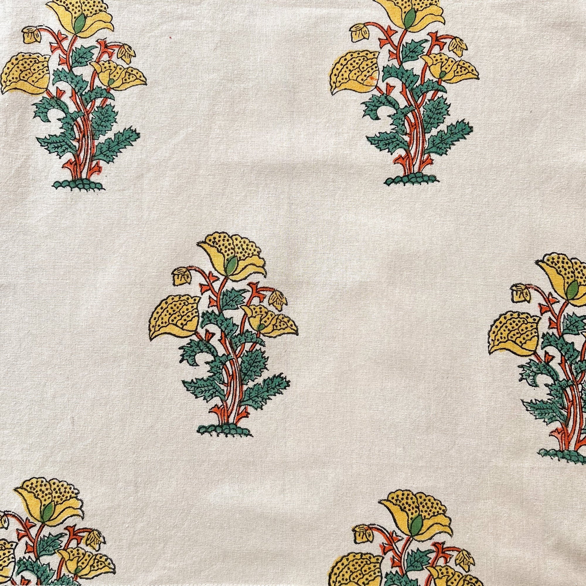 Yellow Flower Print Cotton Napkin
