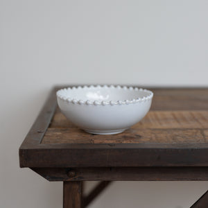 Pearl White Low Bowl / 15cm
