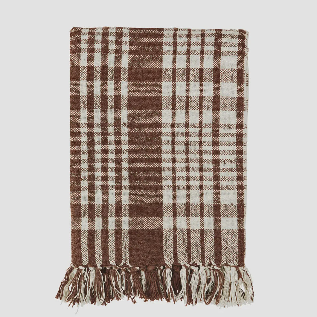 Recycled Cotton Checkered Throw