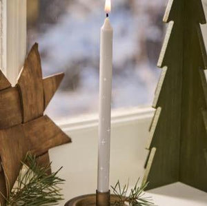 Snowflake Print Taper Candle