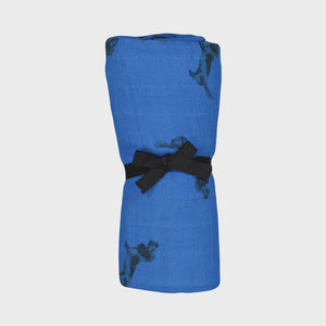 Muslin Swaddle / Blue Dachshund