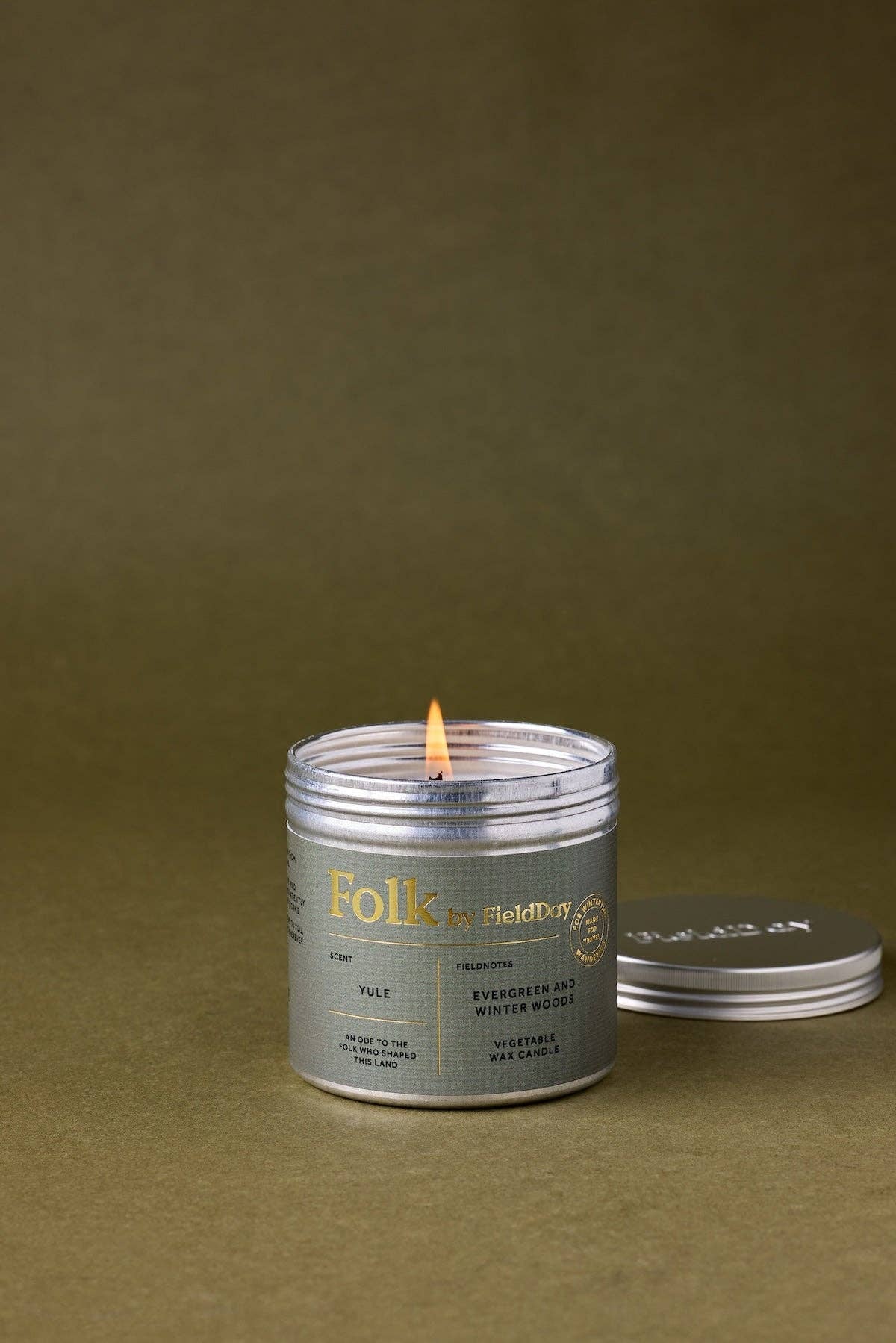 Yule Folk Tin Candle