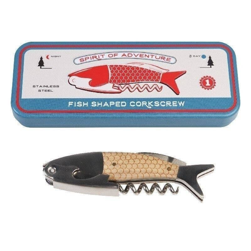 Fish Shaped Corkscrew in a Tin - Spirit of Adventure