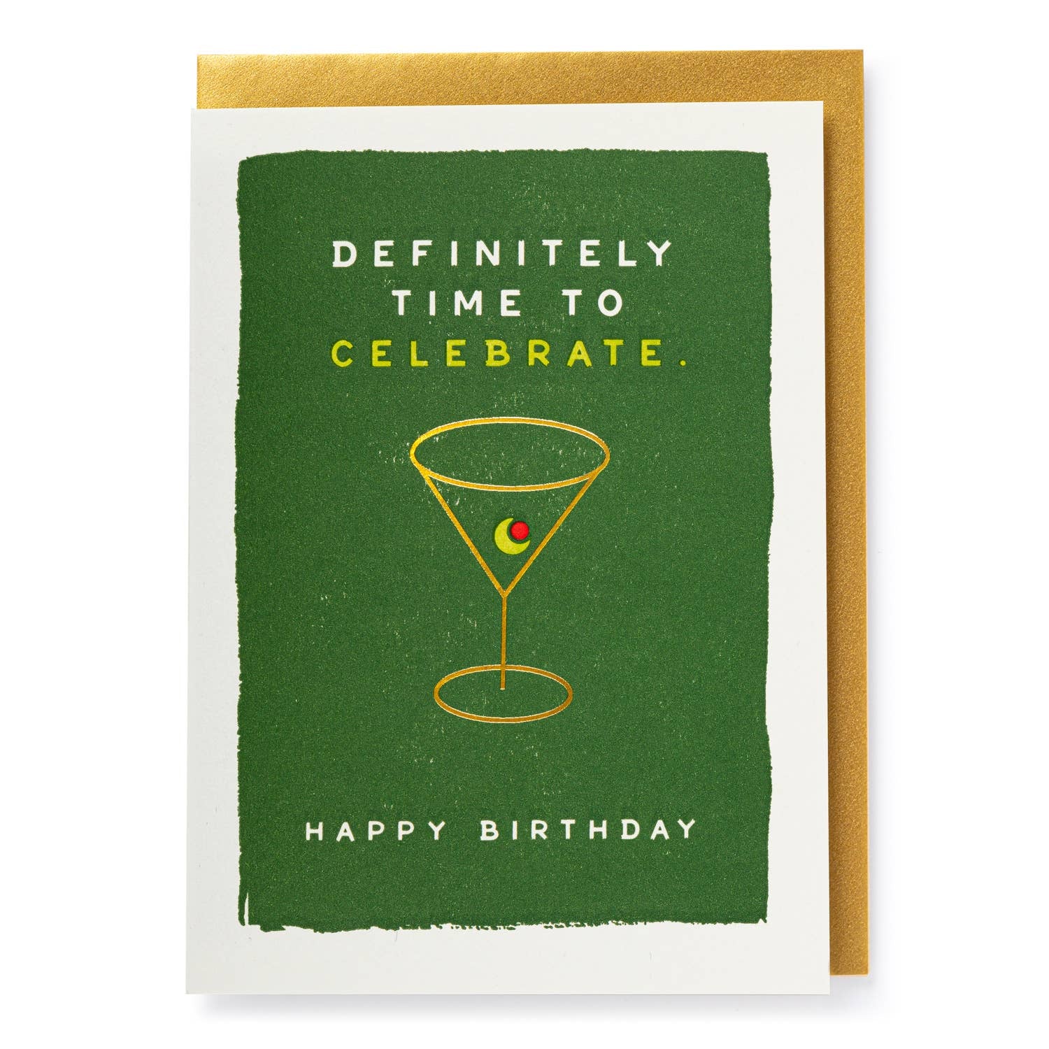 Green Martini Birthday Card