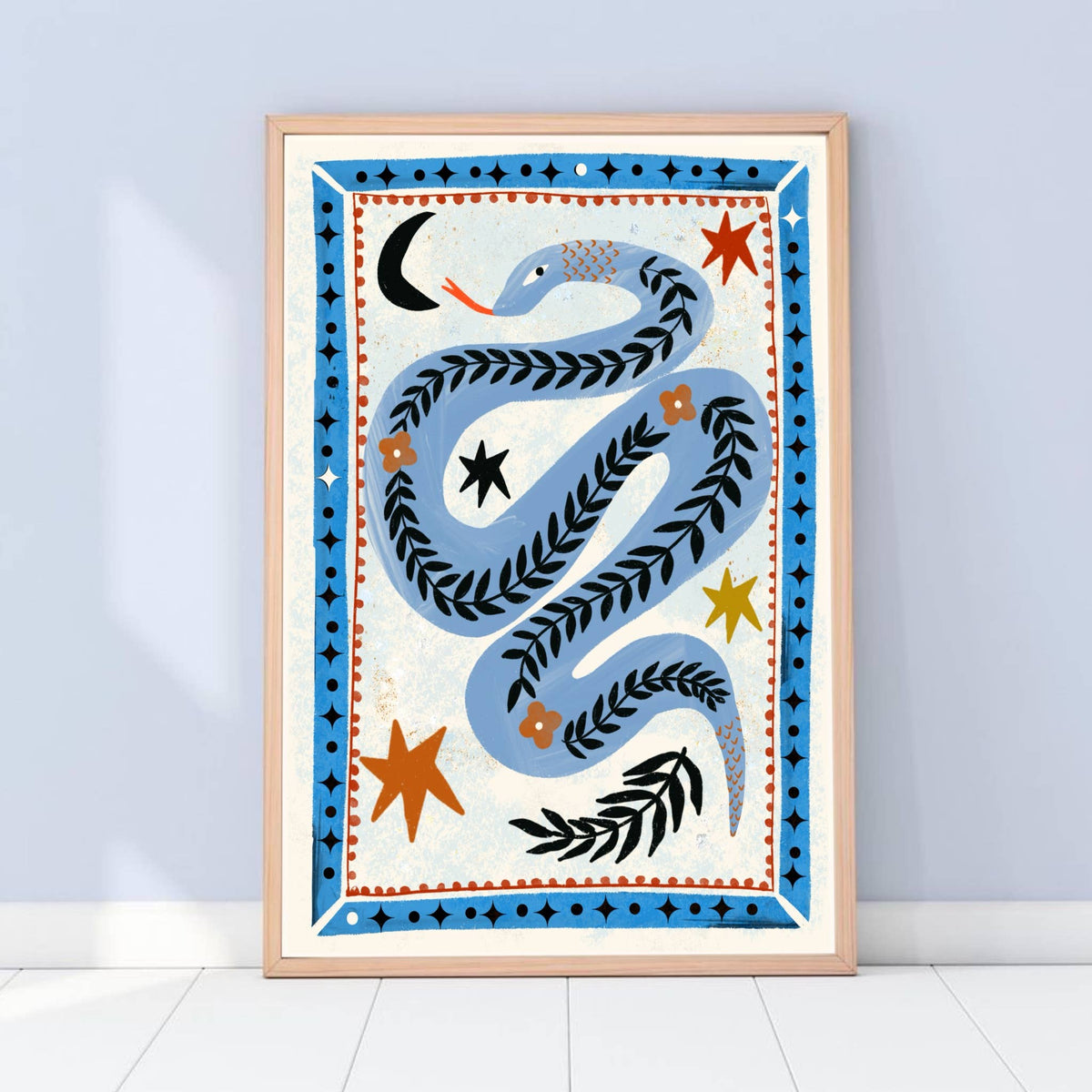 Folk Snake Print / A4