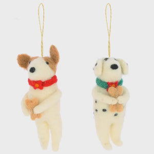 Felt Dog in Bow Tie / Red or Green