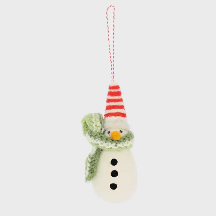 Felt Snowman with hat and scarf Tree Decoration