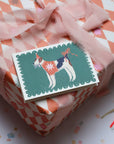 Green Festive Dog Card