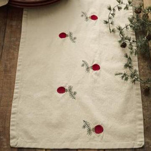 Embroidered Table Runner / Christmas Ornaments