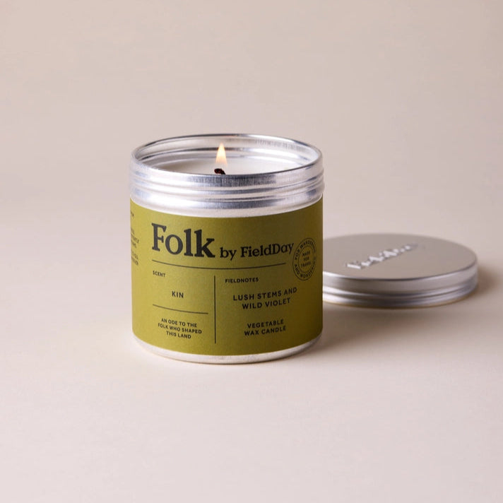 Kin Vegetable Wax Folk Tin Candle