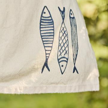 Fish Embroidered Tea Towel