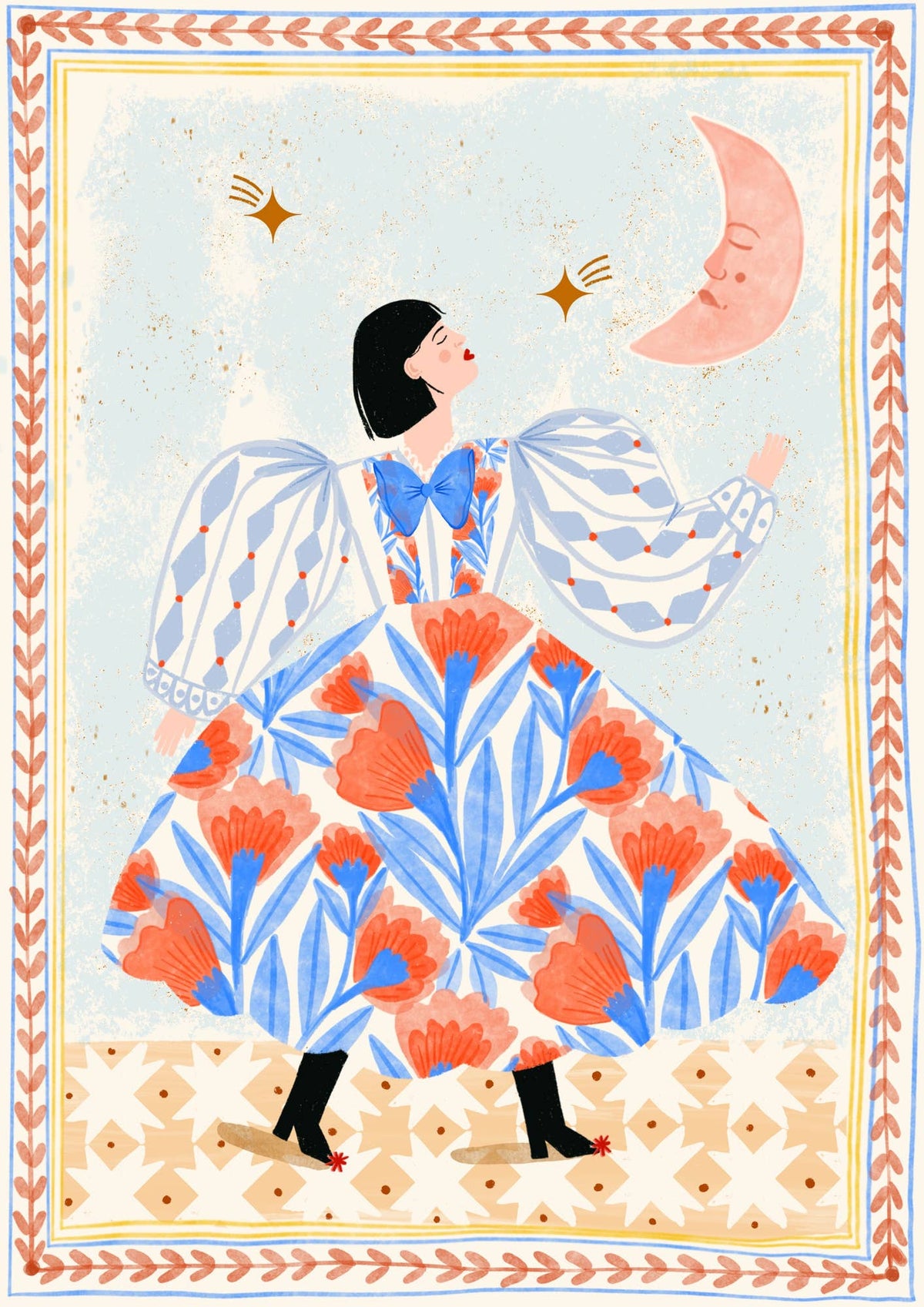 Folk Woman Print / A4